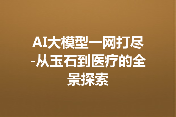 AI大模型一网打尽-从玉石到医疗的全景探索